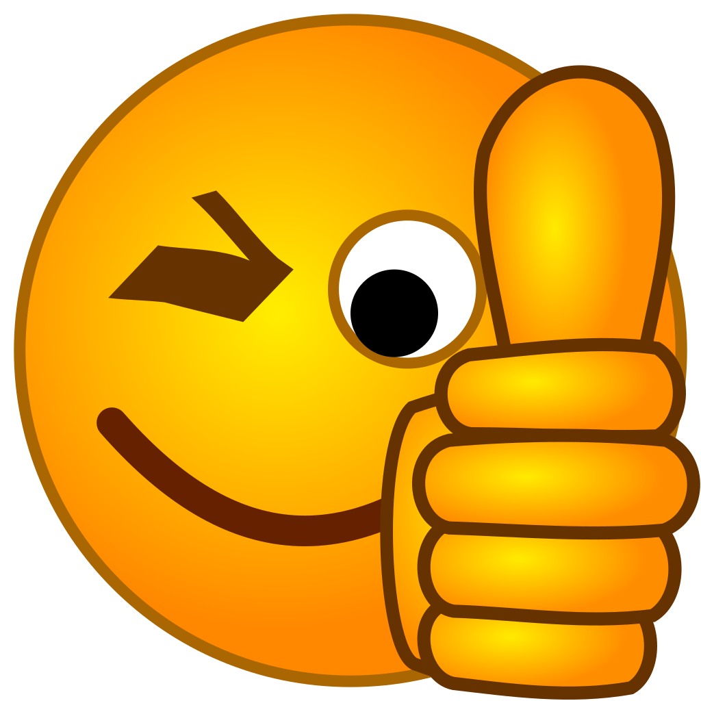 smiley emoji with thumbs up